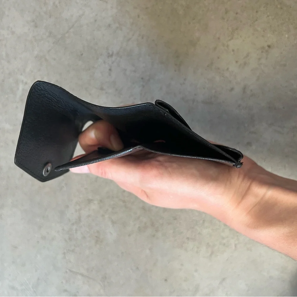Black Saffiano Leather Snap Wallet